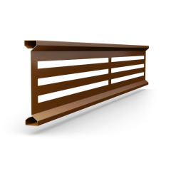 Birkdale DuraPost Slatted trellis, 1.83m in length, in Sepia Brown