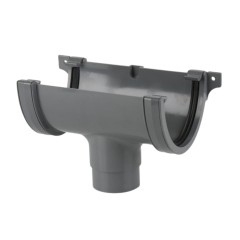 Brett Martin BR075G running outlet for 115mm deep flow, in grey