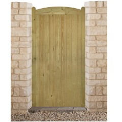 Charltons Wellow wooden gate with an arched top and tongue and groove match boarding.  Shown here without metalwork.