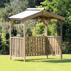 Zest Ashton BBQ Shelter shown here empty in a garden