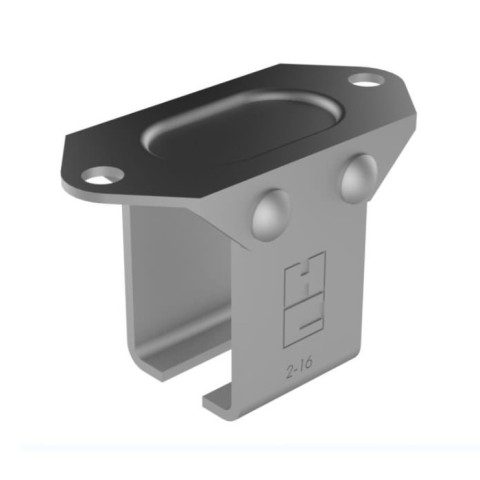 This open universal soffit bracket is designed to be used with Coburn 216 series sliding doors. This is attached to the roof