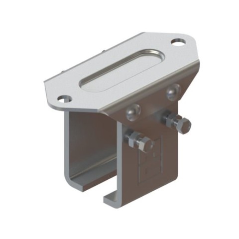 This lock joint universal soffit bracket is designed to be used with Coburn 320 and 325 series sliding doors.