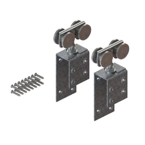 This pair 4 wheel hangers with aprons are made for timber doors and fit Coburn 325 series. For doors up to 600 kgs in weight