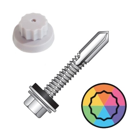 38mm Moulded head single skin to heavy steel box profile fixings