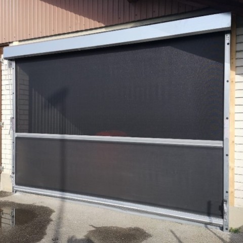 Galebreaker Agridoor classic plus shown on the side of a building