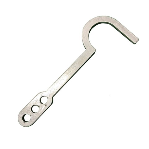 Bowed hold open gate hooks