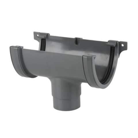 Brett Martin BR075G running outlet for 115mm deep flow, in grey