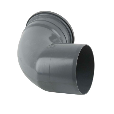 Brett Martin BR608 160mm single socket downpipe bend with a 92.5° angle in grey