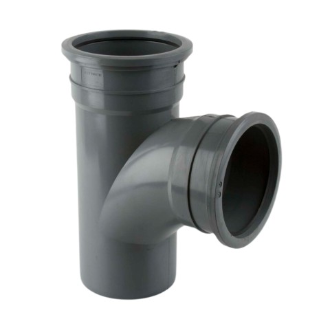 Brett Martin BR615 downpipe double socket branch 92.5° without bosses, in grey