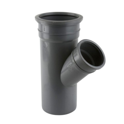 BR616 160mm double socket branch 135° without bosses in grey