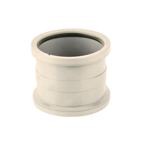 BS406W White 110mm double downpipe connector for connecting two rainwater downpipe