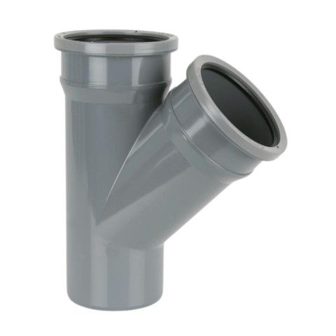 BS419 Brett Martin 110mm downpipe double socket branch 135° W/O bosses, in grey