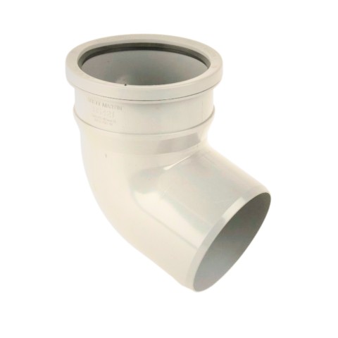 Brett Martin BS421W 112.5° single socket downpipe bend in white