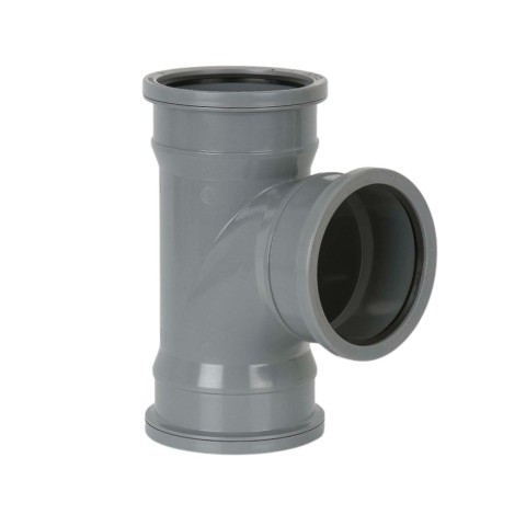 Brett Martin BS457 110mm Downpipe triple socket branch 92.5° without bosses in grey