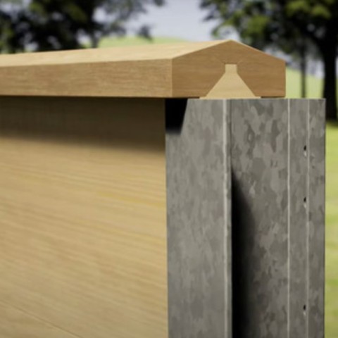 DuraPost redwood capping rail for Acoustic fencing boards 145mm x 28mm x 2400mm