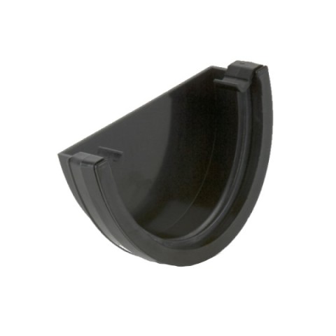 External stop end for deep style plastic guttering