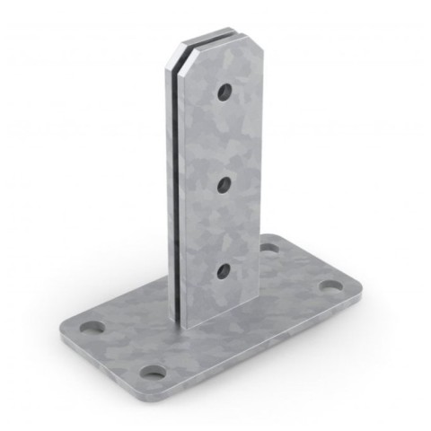DuraPost bolt down galvanised foot for use with DuraPost U channel