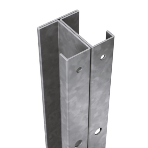 DuraPost commercial gate post 3m high with a galvanised finish