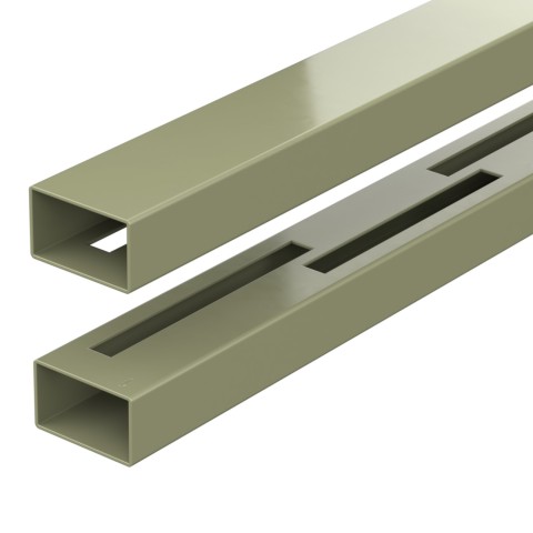 DuraPost Vento rails in Olive Green for use with Vento composite fence boards