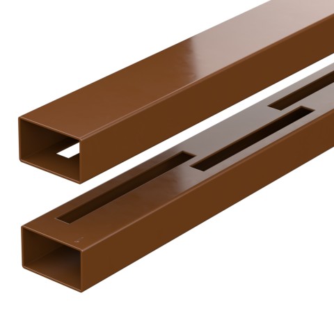 DuraPost Vento rails in Sepia brown for fences up to 900mm high