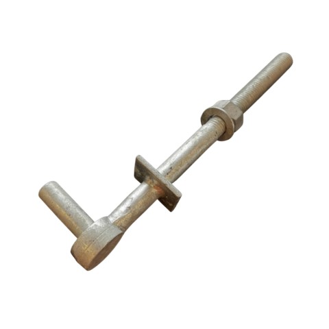 Galvanised hook to bolt for wooden posts