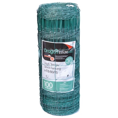 Green high tensile stock fencing