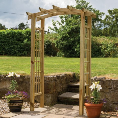 Zest moonlight arch shown here in an opening into a garden.