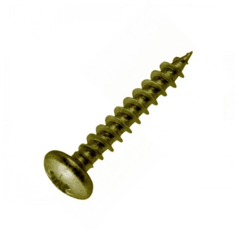 DuraPost pan head timber screw in olive grey colour used for fixing to DuraPost fencing panels
