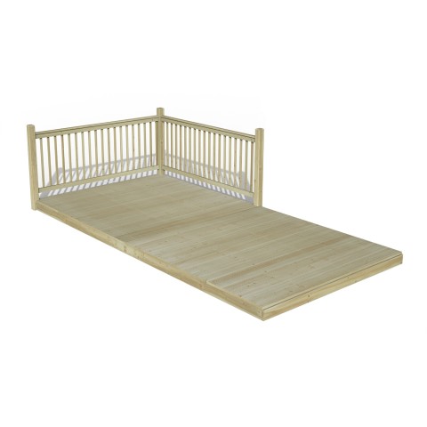 Forest Garden wooden decking 2.4m x 4.8m with 2 balustrades and 3 posts