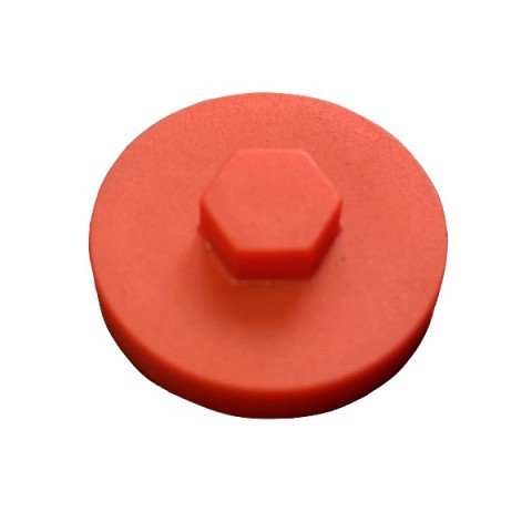 Poppy red colour cap for hex head tin to timber fixings