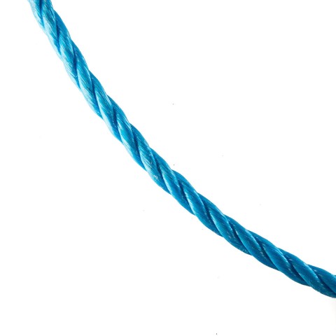 Blue poly rope for agricultural and domestic uses
