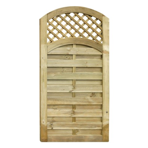 This San Remo bowtop gate with trellis is designed to suit San Remo Omega panels.  It is the perfect addition to the garden.