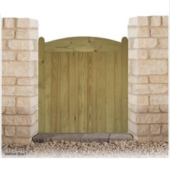Charltons Wellow Wooden Gate with an arched top, rounded stiles and tongue & groove match boarding. Framed, ledged & braced