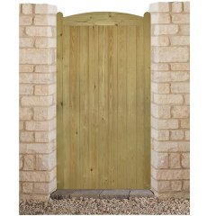 Charltons Wellow wooden gate with an arched top and tongue and groove match boarding.  Shown here without metalwork.