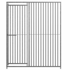 This dog pen front panel and gate has 75mm spacings between bars, making these dog kennel panels ideal for medium/large dogs