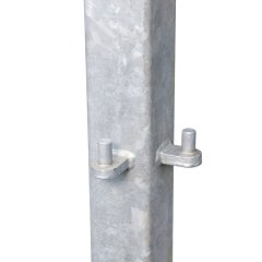 4" X 4" GALVANISED SQUARE DUAL HANG POST TO SUIT 45" GATES (90°)