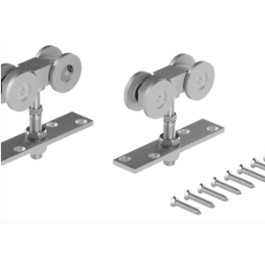4 Wheel Hanger with Fixing Plate for Timber - Steel Wheels