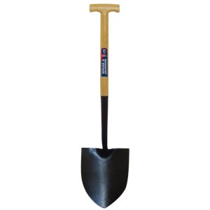 Round Mouth Shovel - Wooden Shank