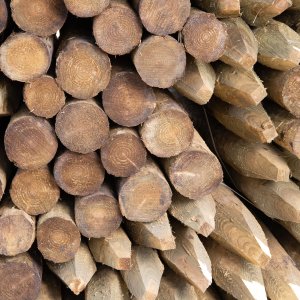 Rough Peeled Round Strainers (Imported Pine) - Pointed