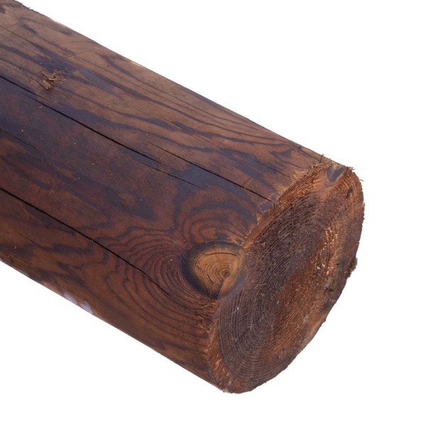 Creosoted cundy peeled redwood post 8ft by 6"/7"