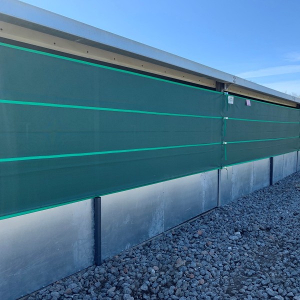 Galebreaker bayscreen on the side of a shed
