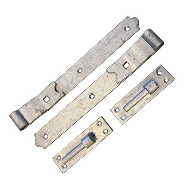 Cranked band wooden gate hinges
