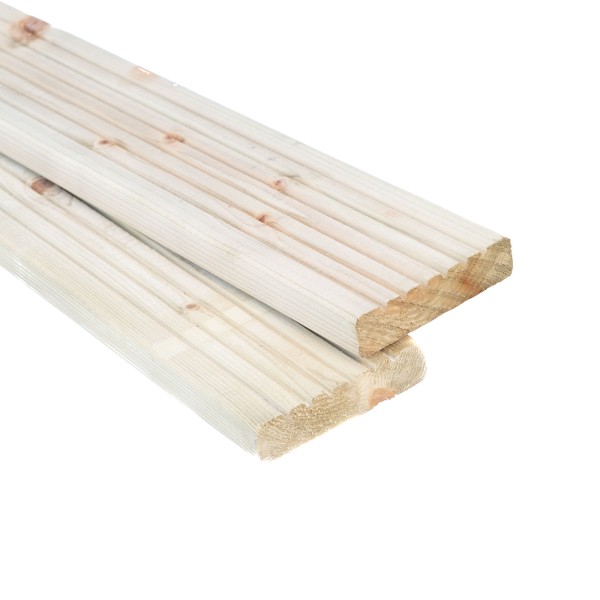 Our decking boards are machined out of Swedish Redwood, made from quality timber they are also treated to prevent rot.