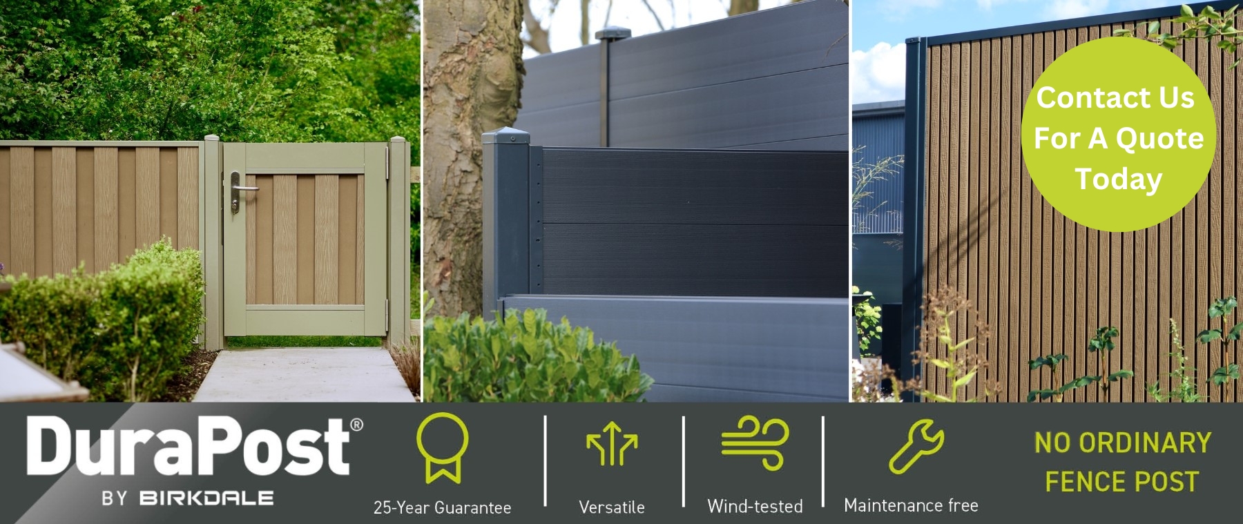 DuraPost composite fencing showing the Vento and Urban ranges