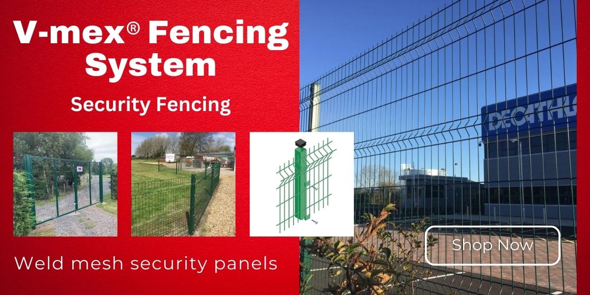 V-mex security fencing, weldmesh panels